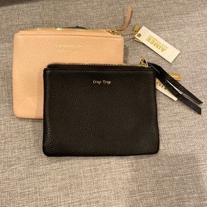 Bundle! NWT Aimee Kestenberg accessory pouches, pink and black with gold
